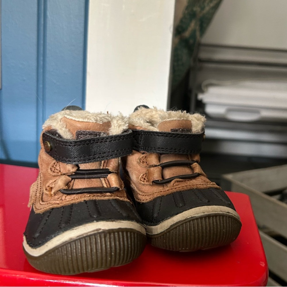 Kids Brown and Black Shoes